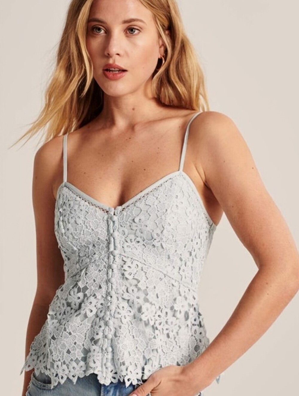 Abercrombie & Fitch Floral Lace Peplum Cami NWT